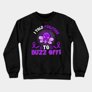 funny epilepsy bee warrior Crewneck Sweatshirt